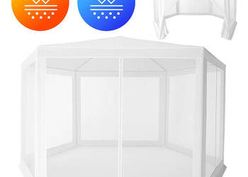 Namiot pawilon ogrodowy handlowy 2x2x2 m z moskitierą biały MultiGarden