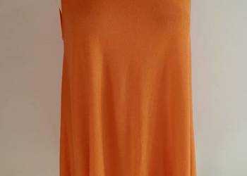 Bluzka Jedwabna Jedwab Wiskoza Dzianinowa Tunika Trapezowa Orange S/M