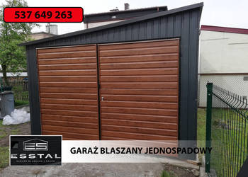 Garaż Blaszany -Grafit -|JEDNOSPADOWY| Kojce | Wiata | Hala | - ESSTAL
