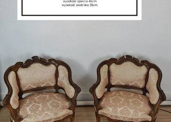 Dwa śliczne fotele na sprężynach ludwik