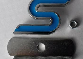 NOWY niebieski przykręcany znaczek " S " do FORD emblemat NOWY niebieski przykręcany znaczek " S " do FORD emblemat