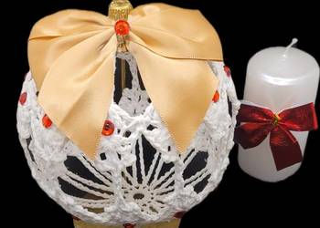 Bombka na stojaku ręcznie wykonana