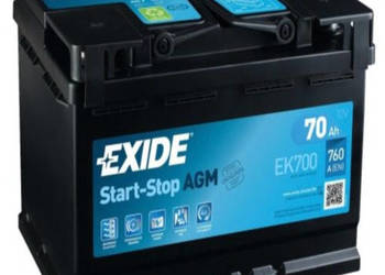 Akumulator 70Ah 760A EN EXIDE AGM