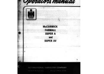 IH McCormick Farmall A, AV INSTRUKCJA OBSLUGI