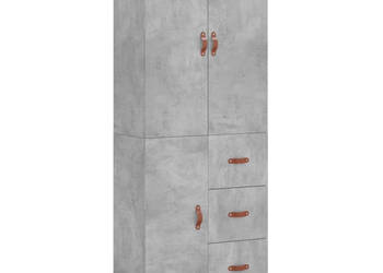 Witrynka szarość betonu 695x34x180 cm materiał drewnopochodny WM-3195879
