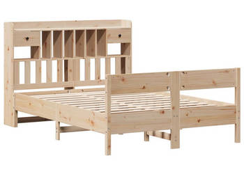 Łóżko z regałem bez materaca lite drewno sosnowe 150x200 cm WM-3323023