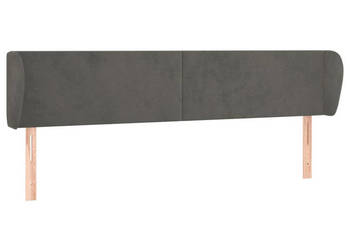 Zagłówek uszak ciemnoszary 163x23x78/88 cm aksamitny WM-3116919