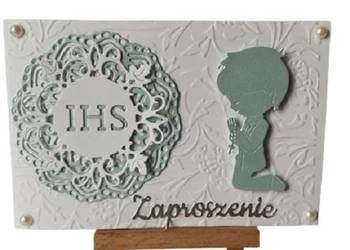 Zaproszenia Komunia Chłopiec  Hostia Z Chłopcem – C6 – Morski – Biel