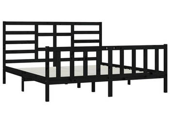 Rama łóżka czarna lite drewno sosnowe 200 x 200 cm WM-3107637