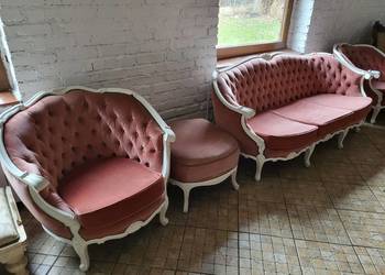 Zestaw sofa + dwa fotele  w stylu ludwikowskim