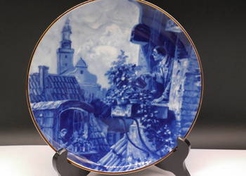 Kolekcjonerski talerz kobaltowy Wallendorf