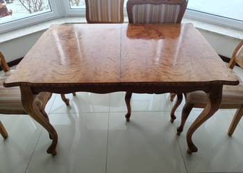 Stół z krzesłami Swarzędz - (6 krzeseł) rzeźbione w idealnym stanie OKAZJA