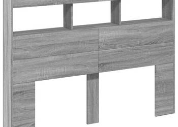 Zagłówek z półkami i LED szary dąb sonoma 140x17x102 cm WM-839201