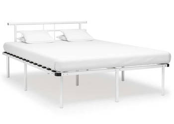 Łóżko Metalowe Białe Rama Łóżka Ze Stelażem Biała 140 x 200 cm WM-324830