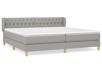 Łóżko kontynentalne z materacem jasnoszare tkanina 200x200 cm WM-3127069