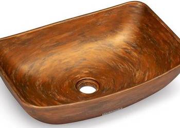 Umywalka 50 cm VIRGO BASIC – AGED METAL, miedziany i czarny,