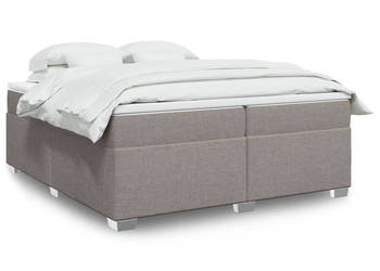 Łóżko kontynentalne z materacem taupe tkanina 200x200 cm WM-3285162