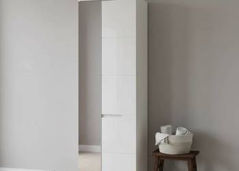 SELENE Szafa do przedpokoju płytka z lustrem biały połysk