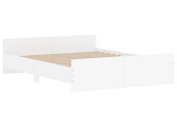 Rama łóżka z wezgłowiem i zanóżkiem biała 150x200 cm WM-3203754