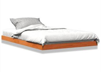 vidaXL Rama łóżka, woskowy brąz, 120x190 cm, lite drewno sosnowe(SKU:847156