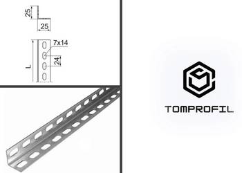 Kątownik perforowany 25x25x2mm OCYNK - 7,50 ZŁ/MB NETTO