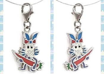 WYPRZEDAŻ !-50% Zawieszka srebrna karabinek króliczek DS-165