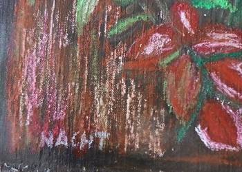 Stary obraz olejny martwa natura syg