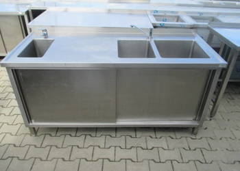 Zlew Gastronomiczny 3 Komorowy Z Drzwiami 170/70/85 Zlew Gastronomiczny 3 Komorowy Z Drzwiami 170/70/85