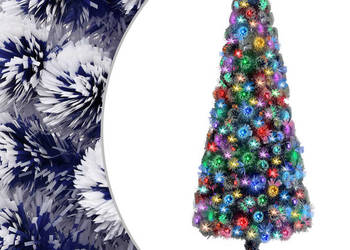 vidaXL Choinka z lampkami, biało-niebieska, 210 cm(SKU:328458)