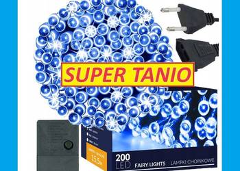 LAMPKI 200LED NA CHOINKĘ ZEW/WEW NIEBIESKIE 15,5M
