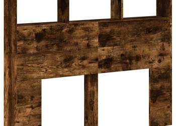Zagłówek z półkami i LED przydymiony dąb 120x17x102 cm WM-839193