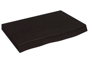 Półka ciemnobrązowa 60x40x(2-6) cm wykończone drewno dębowe WM-363769