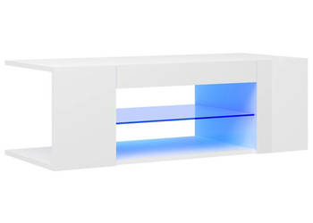 Szafka TV z oświetleniem LED wysoki połysk biała 90x39x30 cm WM-804244