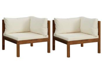 vidaXL Siedziska narożne z kremowymi poduszkami, 2 szt.(SKU:316279)