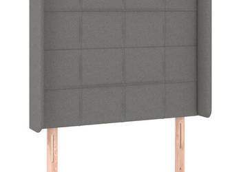Zagłówek do łóżka z LED ciemnoszary 83x16x118/128 cm tkanina WM-3124023