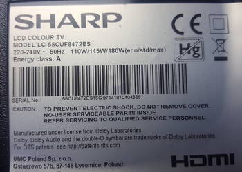 Sharp  LC-55CUF8472ES zbity
