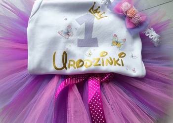 Komplet na roczek dziewczynki tutu  1 urodzinki rok mstylroczek.pl