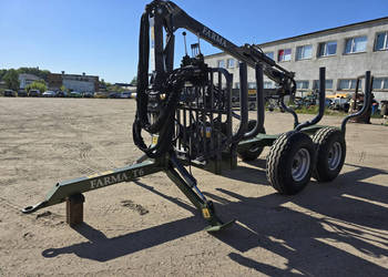 Przyczepa leśna do zrywki FARMA T6 + żuraw C4,2 (NOWA z gwarancją)