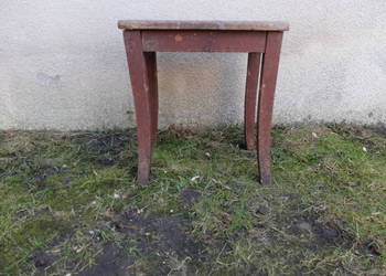 Stara wiejska drewniana ryczka, zydel, taboret 726