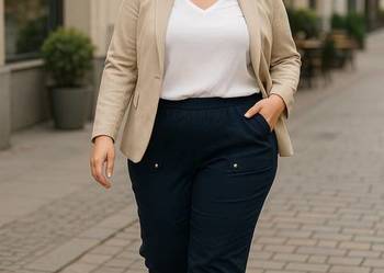 Spodnie damskie 3/4 bengalina elastyczna Roz 40 (pasuje także na 42 i 44)