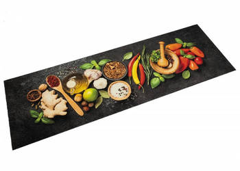 Dywanik kuchenny wzór w przyprawy 60x180 cm aksamit WM-4005615