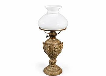 Antyczna Lampa Naftowa – Styl Neorenesans, XIX/XX w. – Przepiękny Cynkal