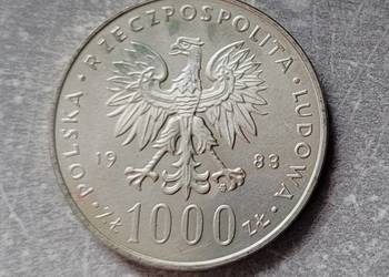 227) POLSKA srebro - 1000 Złotych - 1983 r. - Papież