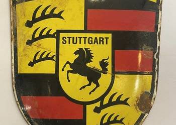 Emaliowana tabliczka Porsche Stuttgart – klasyczny szyld