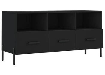 Szafka pod TV czarna 102x36x50 cm materiał drewnopochodny WM-829045