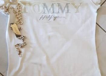 Tommy Hilfiger koszulka nadruki brokat dżety bluzka podkoszu