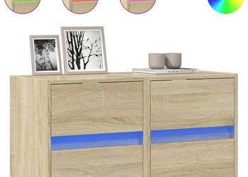 Ścienne szafki TV z LED 2 szt. dąb sonoma 41x31x45 cm WM-852276