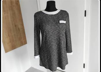 Szara bluzka tunika z białymi elementami 42 XL - 44 XXL