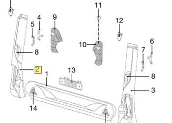 Słupek lewy tył z miejscem na lampę i rączkę Hobby