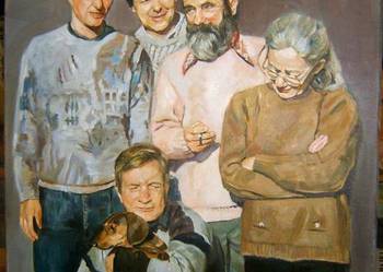 Portret rodzinny olej na płótnie